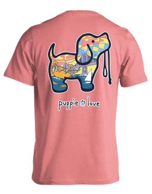 Puppie Love Pastel Maryland Pup Short Sleeve T-Shirt by Maryland Brand