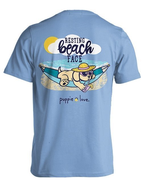 Puppie Love Resting Beach Face Pup Short Sleeve T-Shirt by Maryland Brand