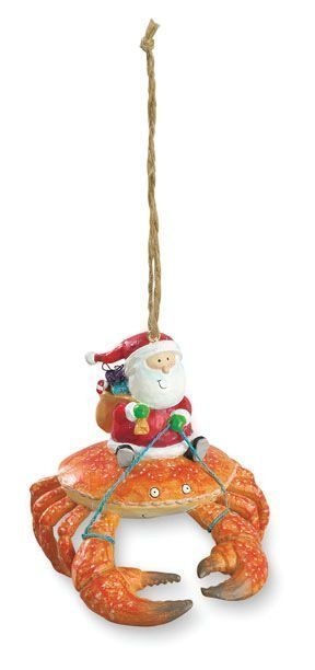 Santa Riding Crab - Christmas Ornament