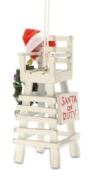 Santa on Duty with Lights - Christmas Ornament
