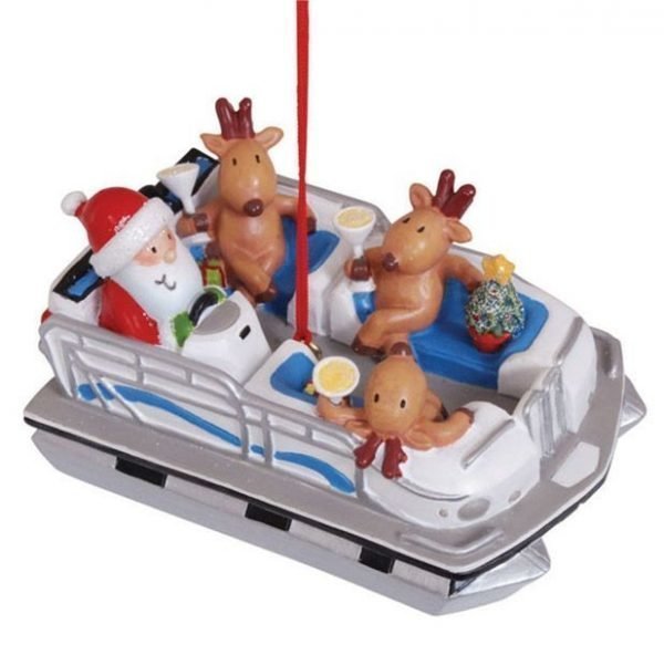 Pontoon Boat - Christmas Ornament by Cape Shore