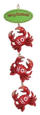 3 Crabs HO HO HO - Christmas Ornament