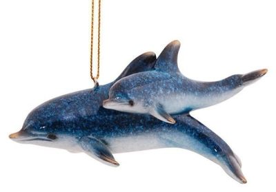 Dolphin with Baby - Christmas Ornament