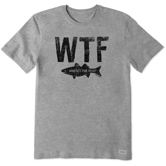 WTF Fish Men's Heather Gray Crusher Tee by Life Is Good