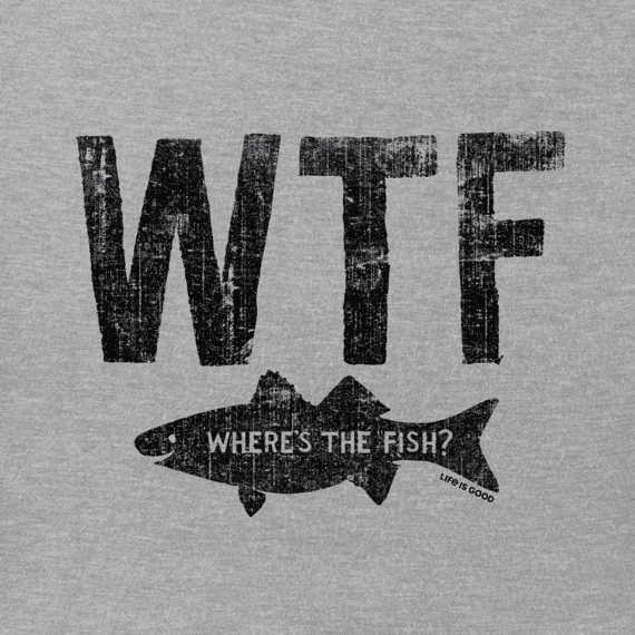 WTF Fish Men's Heather Gray Crusher Tee by Life Is Good-127763