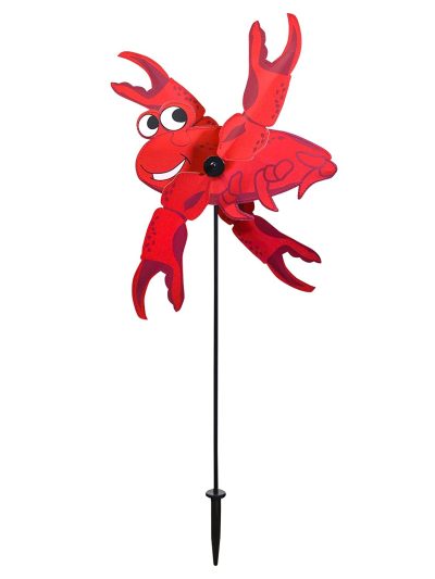 Red Crab Whirligig Wind Garden Yard Spinner by In the Breeze