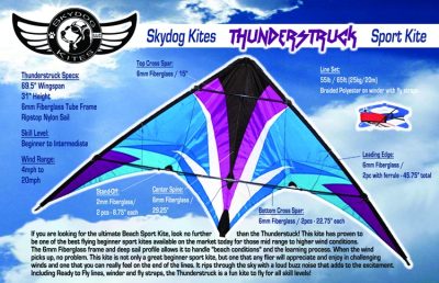Skydog Thunderstruck Stunt Kite - Cool