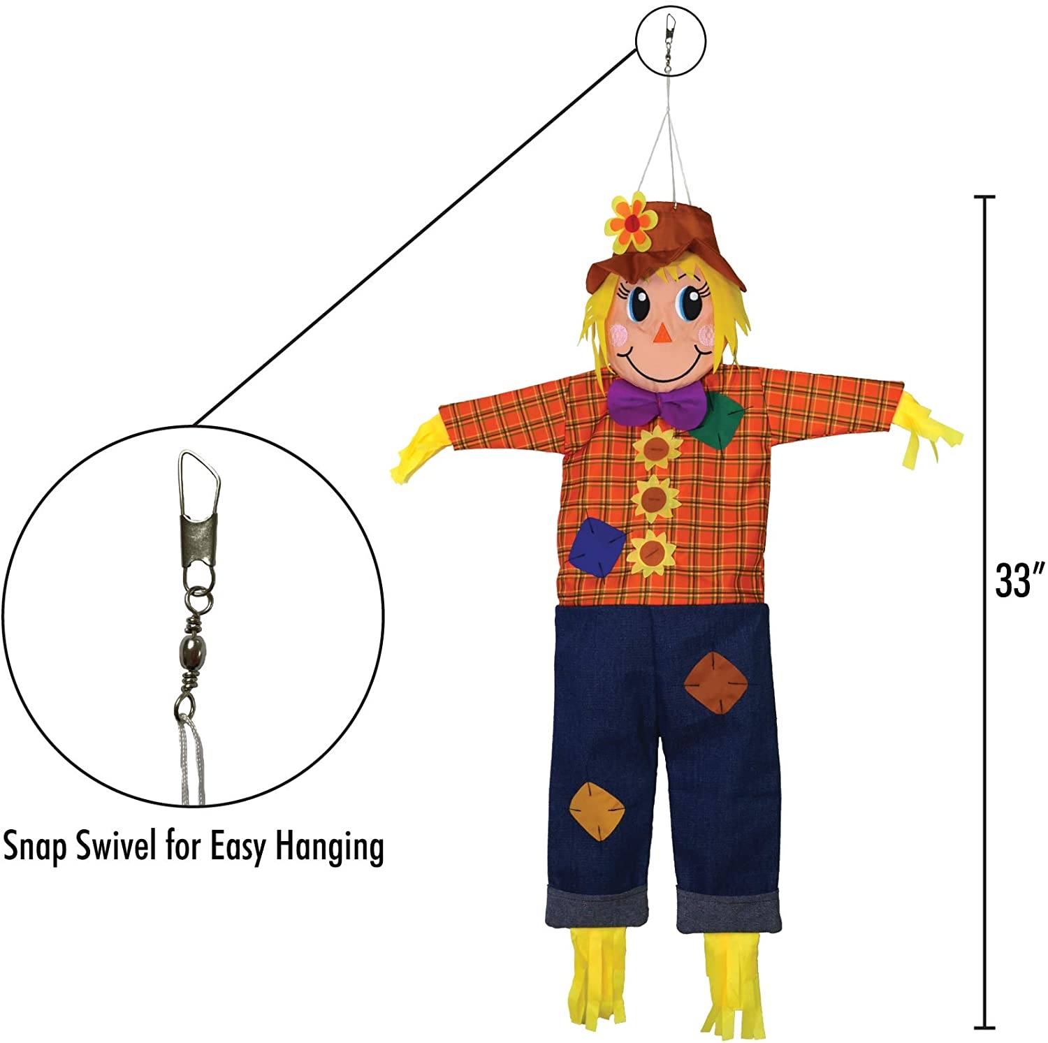 Autumn Scarecrow Wind Friend 3D Windsock by In The Breeze | The Kite Loft